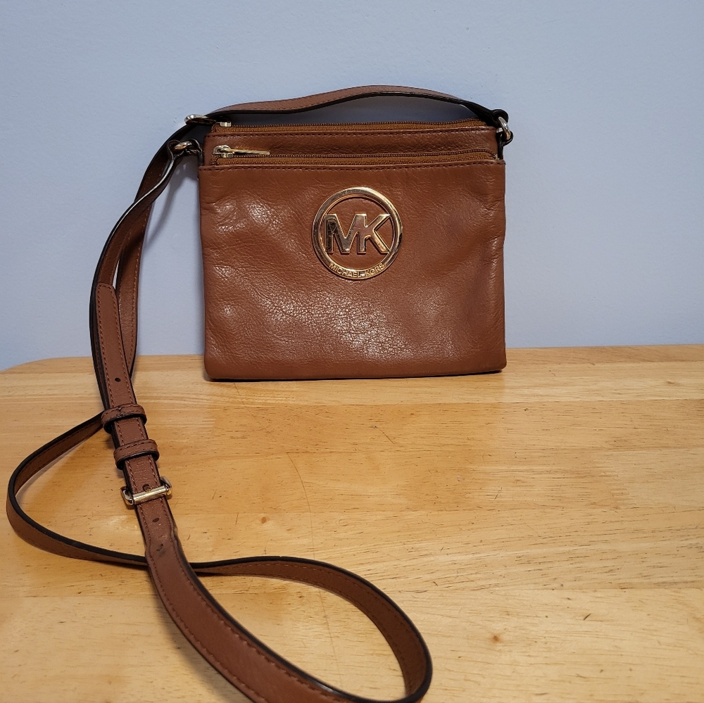 Michael Kors Tan Crossbody Bag with Gold Logo